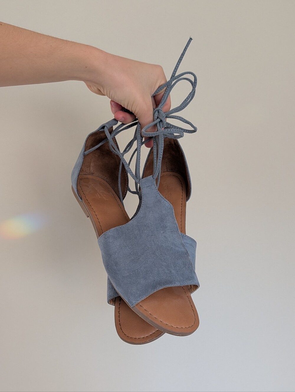 Universal Thread Blue Suede Lace-Up Sandals